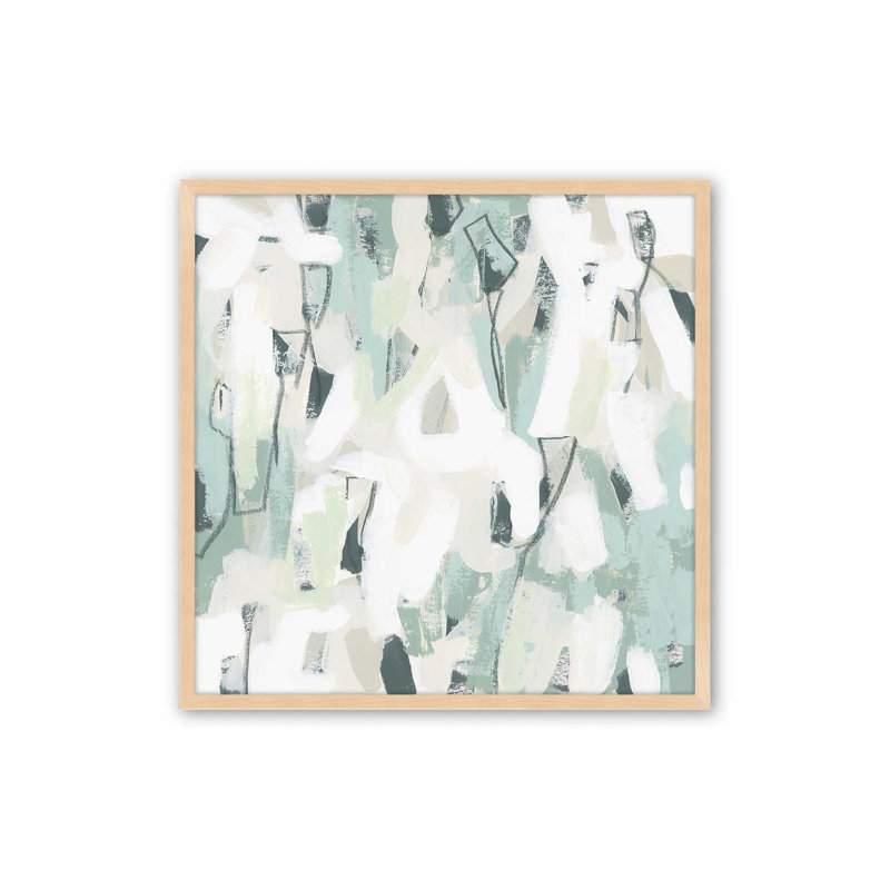 «Sage Fragments II», reproduction, H 13,5 po x l 13,5 po, Cadre en érable brut ouvert