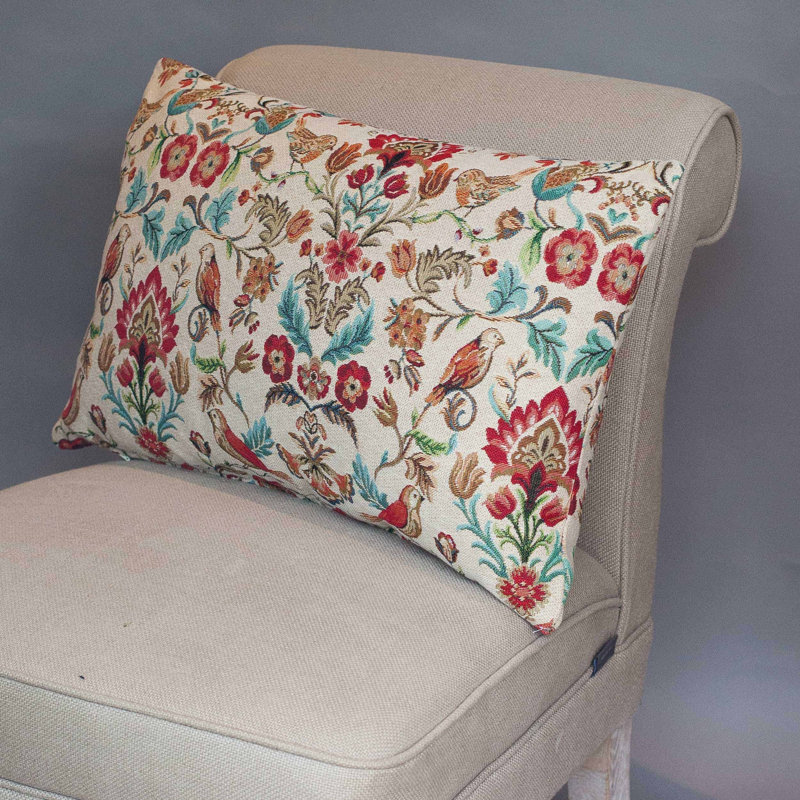 Morris Style Bird Garden Tapestry Cushion, 58x38cm, Cover only