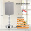 Touch Table Lamp, Crystal Bedside Lamp With 3-Way Dimmable, Small Bedside Lamp With USB C+A Charging Ports, Bedroom Lamp With Fabric Lampshade For Living Room-1318622921