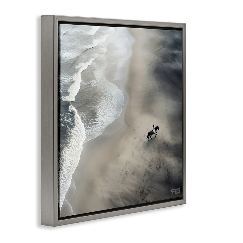Art mural sur toile Ao, Cadre flottant gris lustré, H 18 po x l 18 po