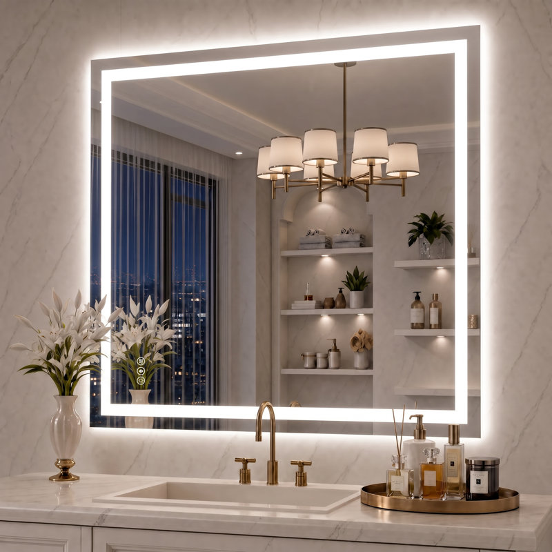 Miroir de salle de bain Lunara, 40 po x 36 po