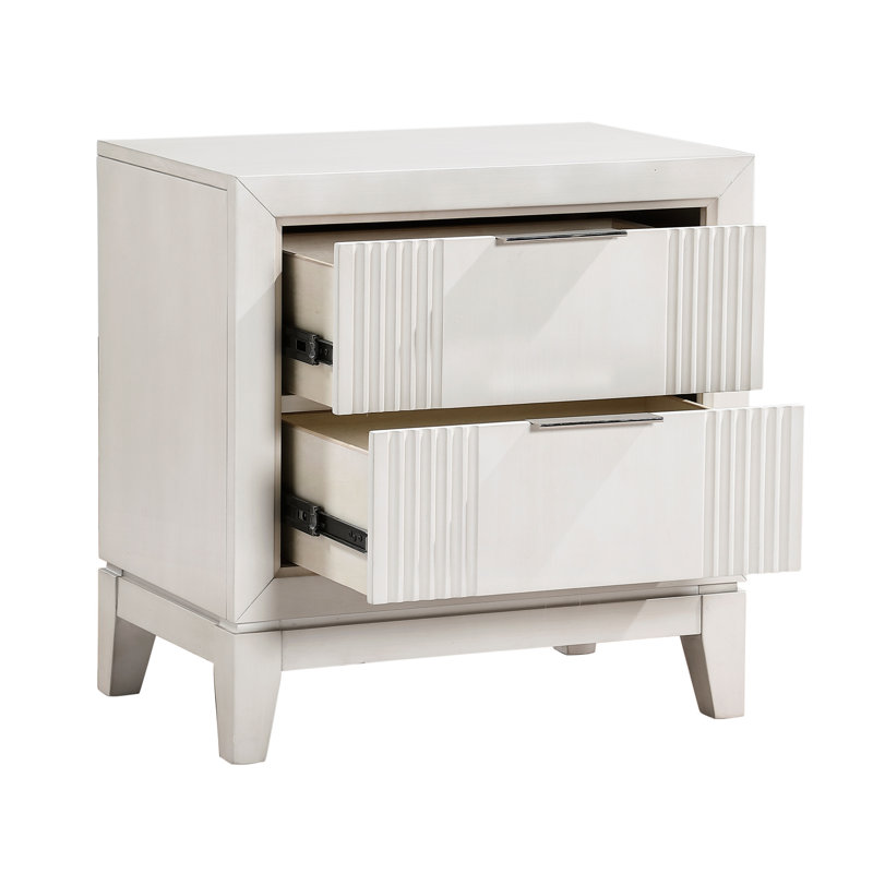2 Table de chevet en blanc antique, ajout de chambre à coucher moderne avec style avant élégant, pour