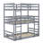 Detachable 3-Tier Bunk Bed Featuring Dual Staircases And Safety Guardrails-12387707