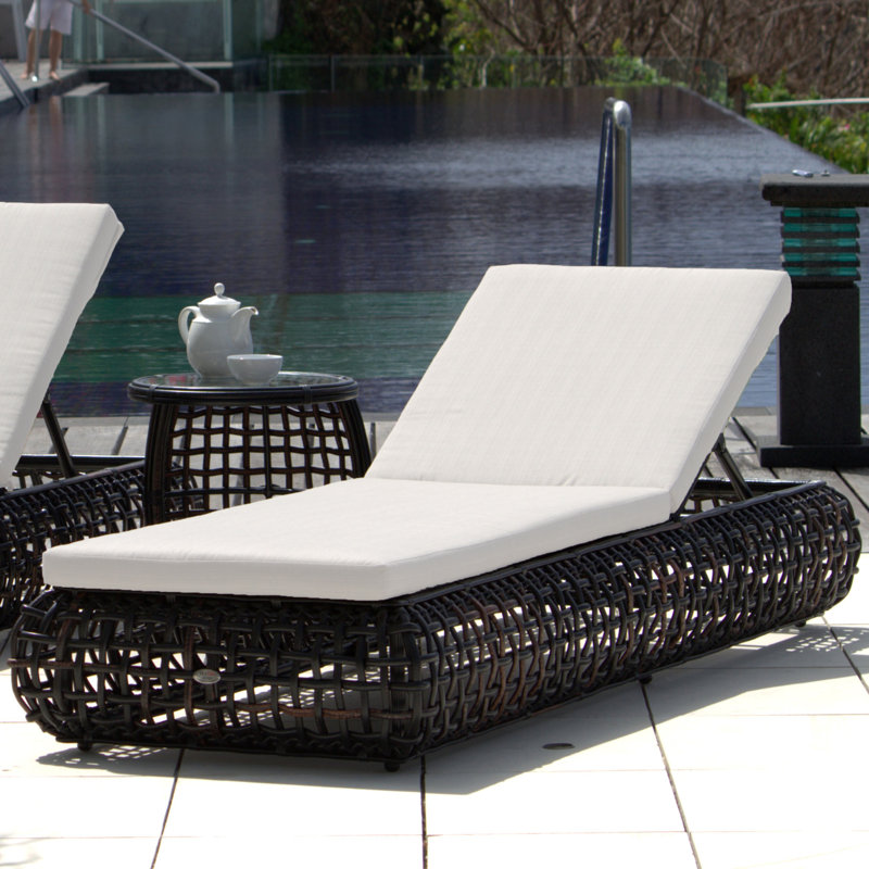 Dynasty Outdoor Chaise Lounge, Black Mushroom, Canvas Canvas Sunbrella® Canvas