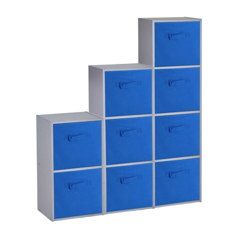 Faunce 90.5cm H x 89cm W Cube Bookcase, Dark Blue