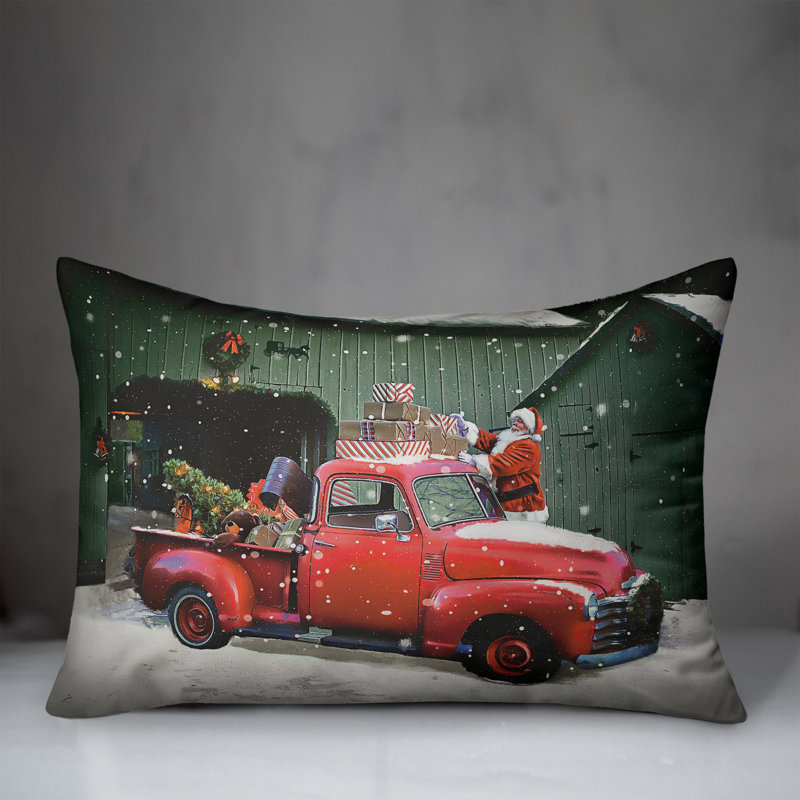  Santa Packing the Truck Rectangular Pillow Cover & Insert