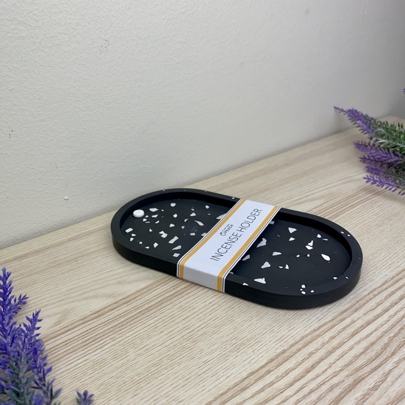 Terrazzo Incense Holders, Black/White
