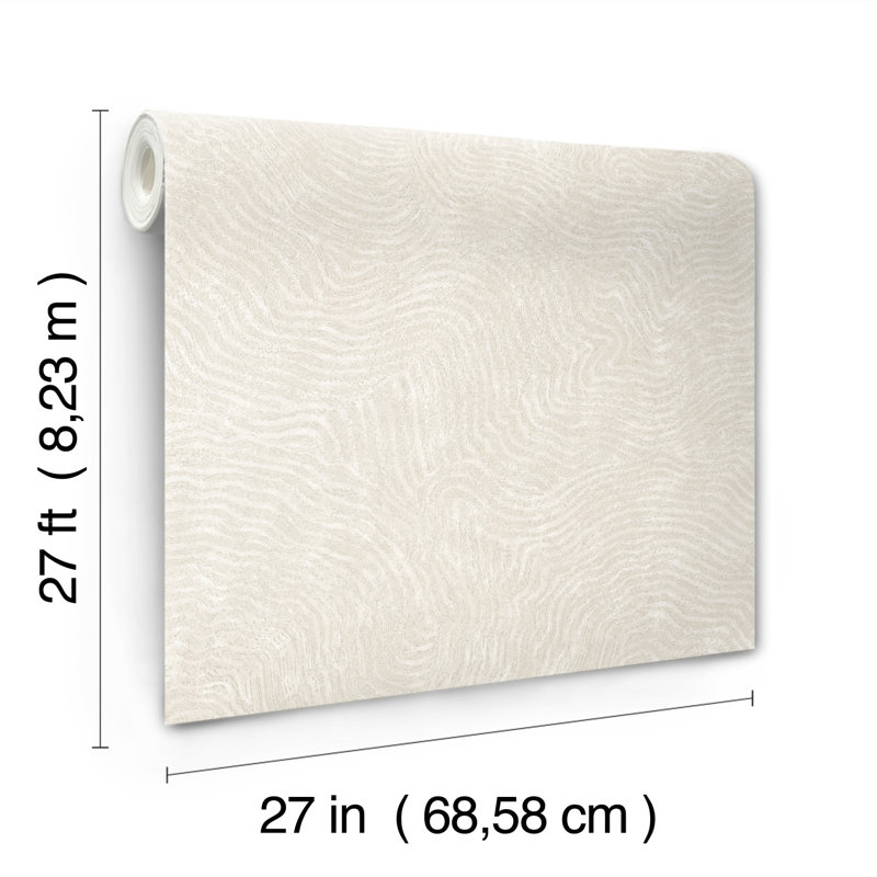 27' L x 27" W Wallpaper Roll, White