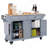 Kitchen Island With Rubber Wood Countertop, Kitchen Cart On 5 Wheels With Storage Cabinet-448747641