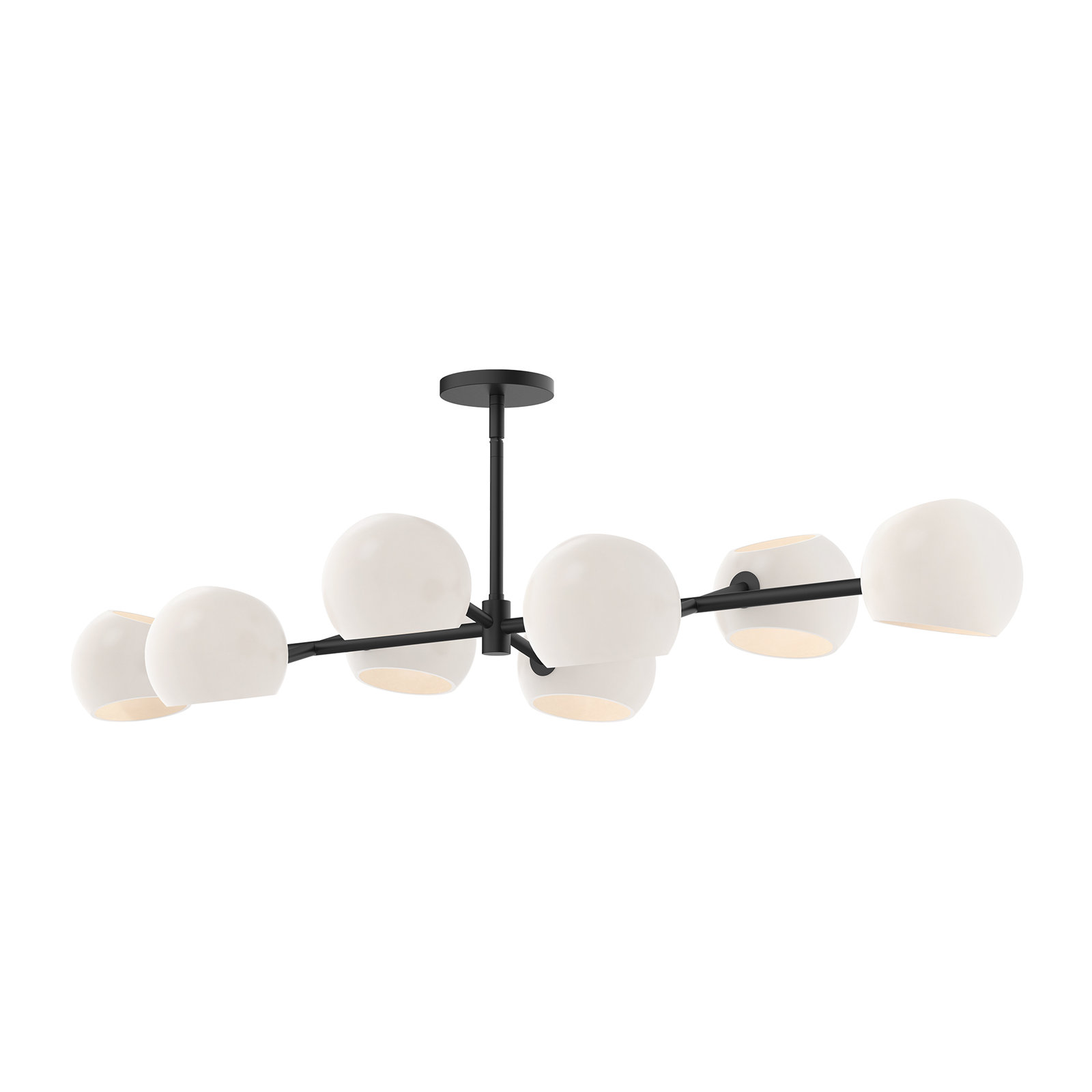 Willow 8 - Light Sputnik Chandelier, Opal Matte, Matte Black