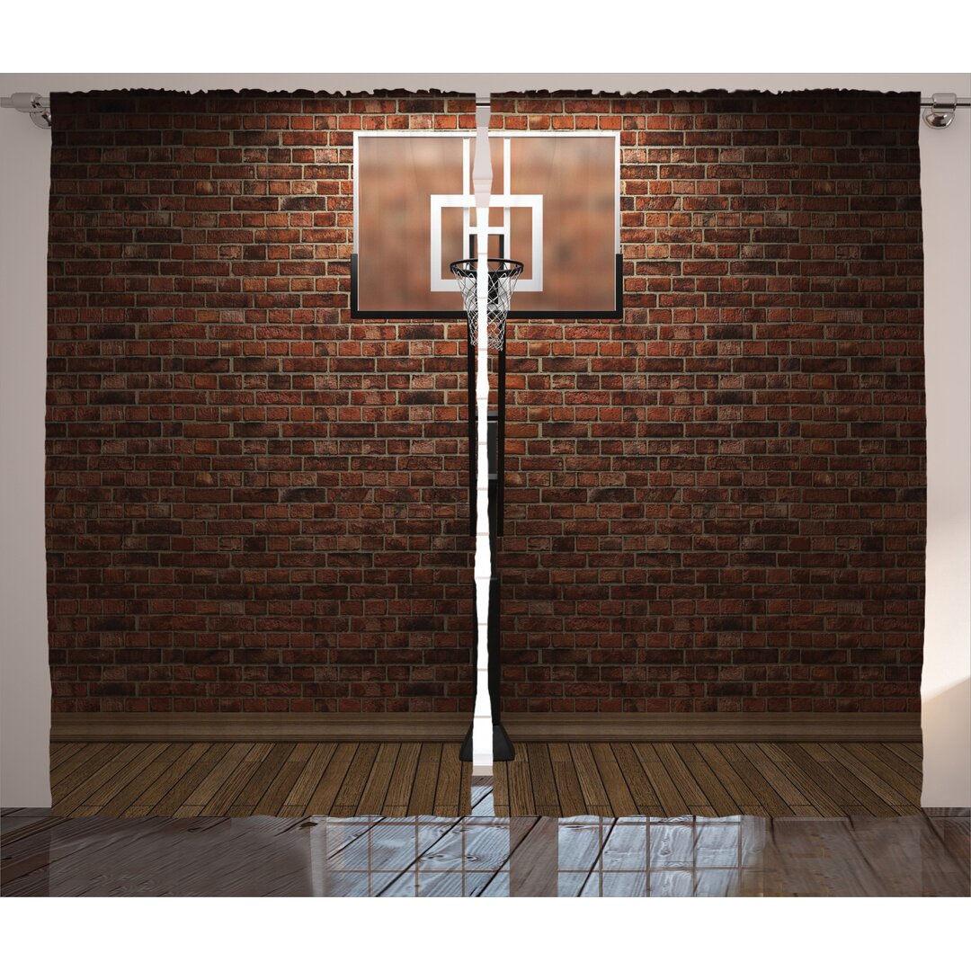 Rustikaler Vorhang, Basketball Field Sports, Braun, Braun