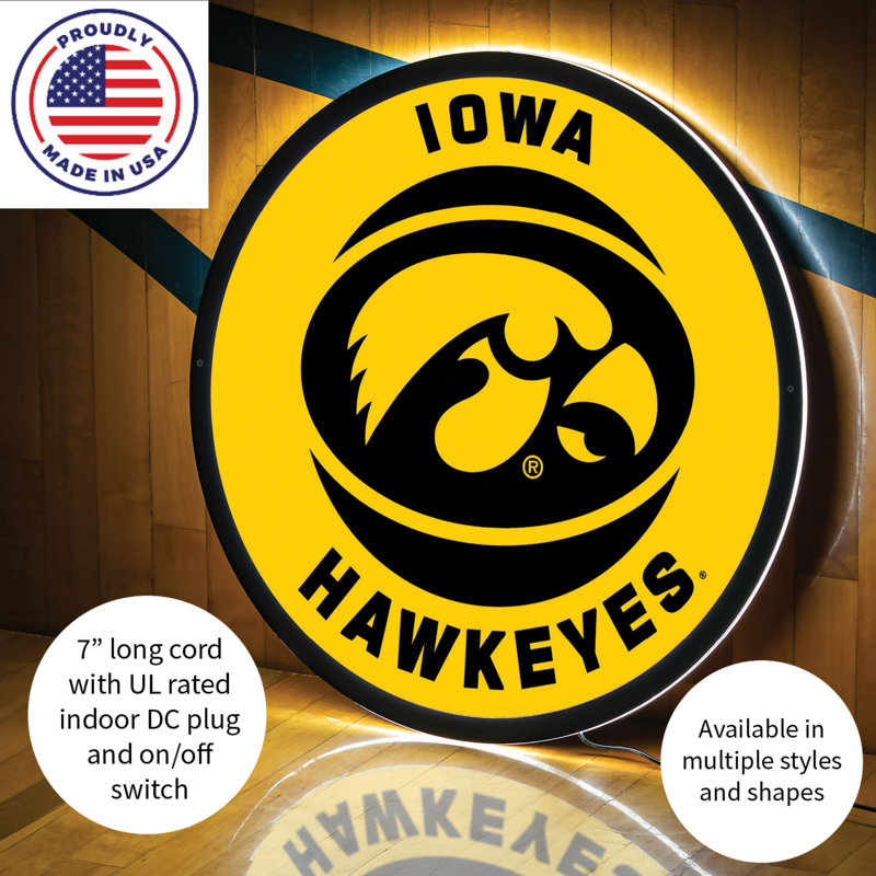 Enseigne murale 23 "NCAA Team, NCAA Iowa
