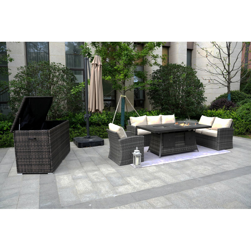 Aliaksey 6 - Person Patio Conversation Set with Cushions
