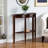 Luciano Half Moon 1-Drawer Console Table With Open Shelf Brown Finish, 33.53" H X 39.08" W X 15.64"D