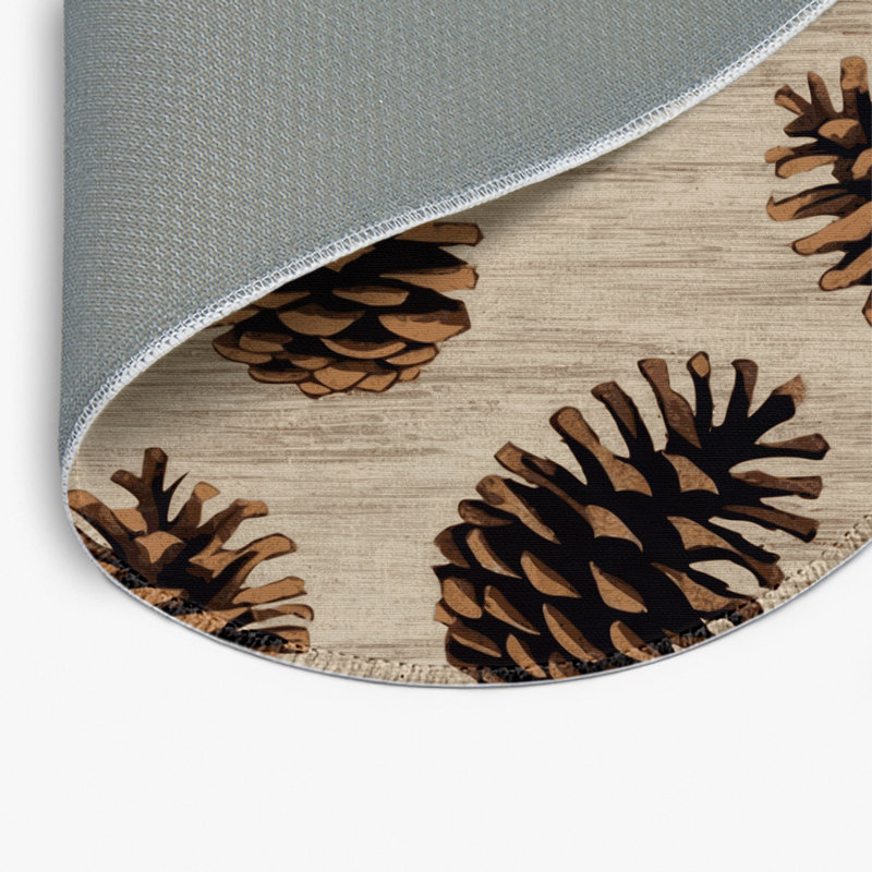 Tapis beige d'intérieur et d'extérieur Nature, Rond 5 pi