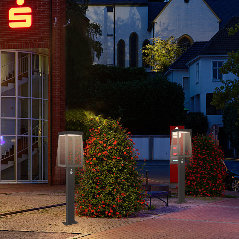 Solar Outdoor Light Dusk to Dawn Solar Pathway Light Wireless LED Tall Street Light IP54 Waterproof, 24" H x 6" W x 6" D