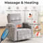Fauteuils inclinables et pivotants électriques Veya avec appui-tête et accoudoirs réglables, avec fonctions de massage et de chauffage-295032907