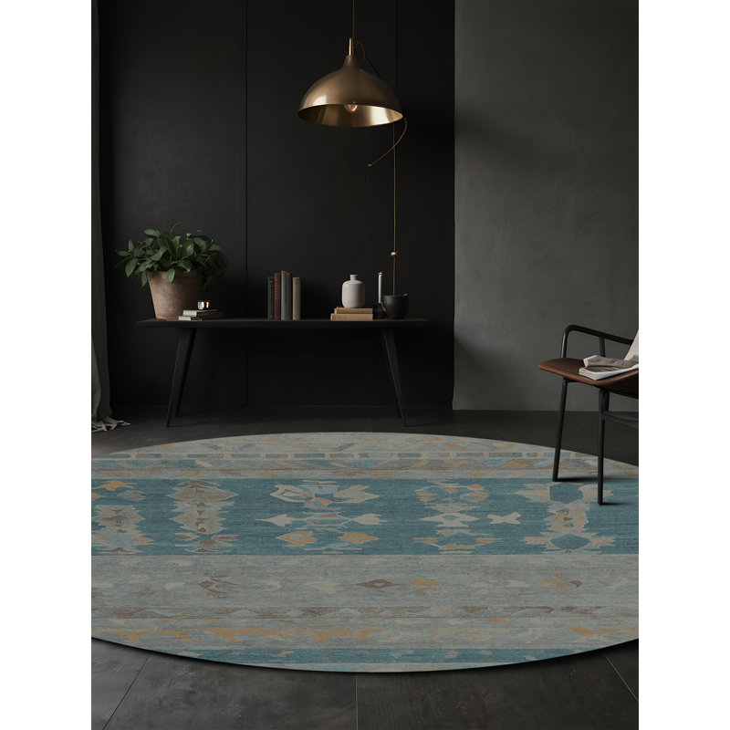Tapis gris lavable à la machine, Rond 4 pi