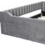 Lit de jour double moderne gris avec rangement latéral - Confortable pour se prélasser, sans sommier tapissier, facile à assembler-121016258