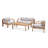 Hermes 4Pc Outdoor Patio FSC Wood Seating Set - Seats 4