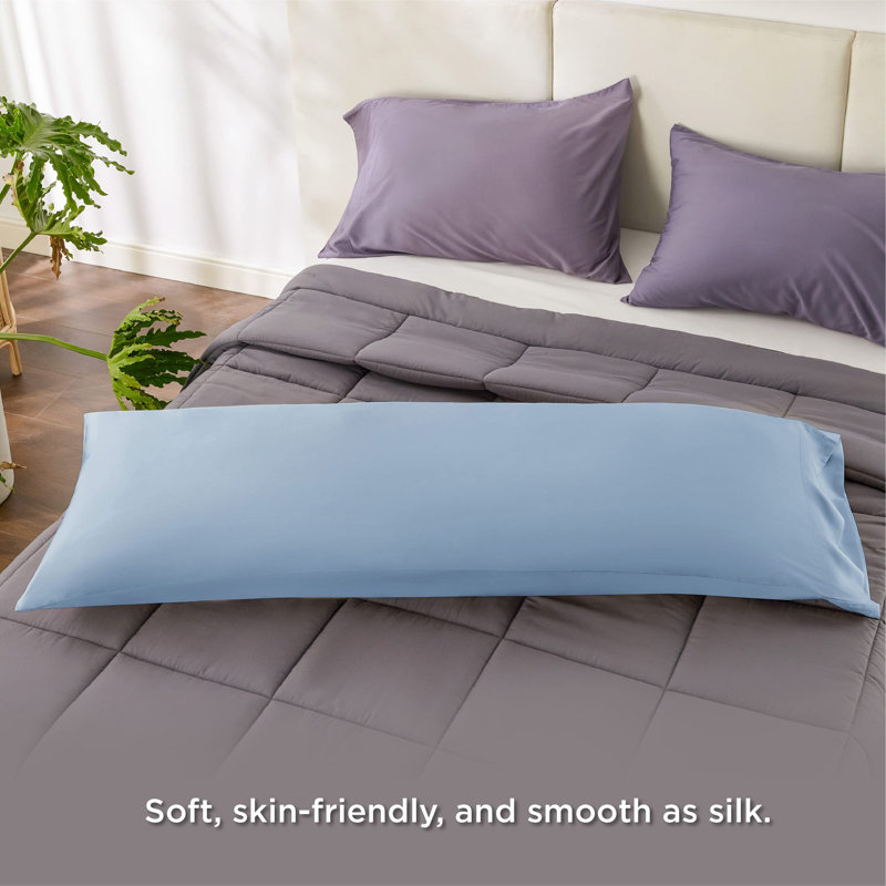 Rayon from Bamboo Pillowcase with Envelope Closure, Gray Blue, Body Pillowcase