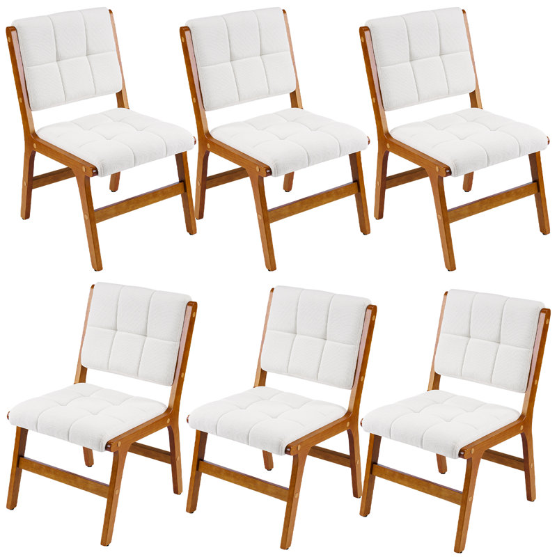 Upholstered Dining Chairs Set Of 6 With Rubber Wood Leg For Dining Room, Kitchen, Living Room.