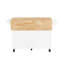 Chariot pour îlot de cuisine roulant avec comptoir à abattants et armoire de rangement, rangement interne blanc, étagère à épices ouverte, extensible-343721546