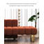 Chaise longue de style européen en bois massif et métal, revêtement en molleton orange givré, pour chambre et salon