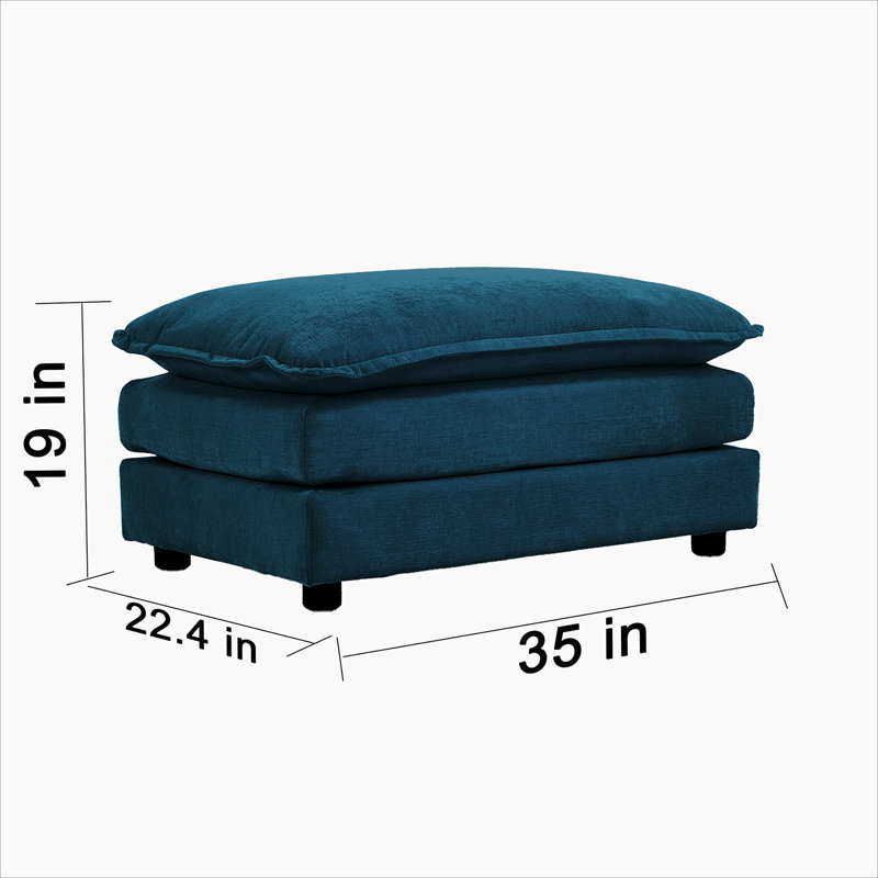 Chenille Fabric Ottomans Footrest To Combine With 2 Seater Sofa, 3 Seater Sofa And 4 Seater Sofa