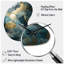 Bleu et or abstrait harmonies de la nature - grande horloge murale bleue en forme de flèche - forme unique-1760910327