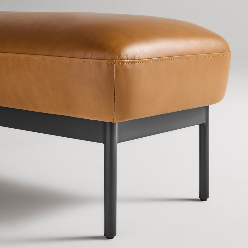 Puff Leather Upholstered Bench