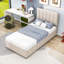 Lit plateforme simple tapissier en bois avec rangement relevable et lattes-1551982303