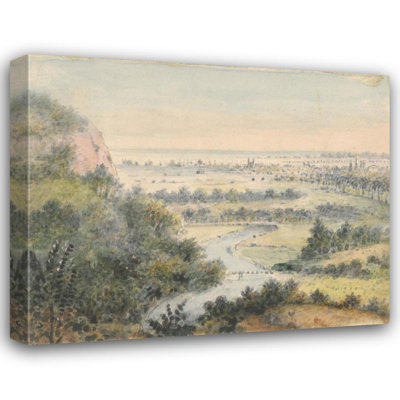 «New Haven from East Rock» par Alexander Jackson Davis - Art mural sur toile tendue avec châssis
