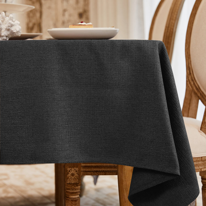 Gimena Fall Rectangle Stain Resistant Tablecloth, 95" L x 55" W, Black