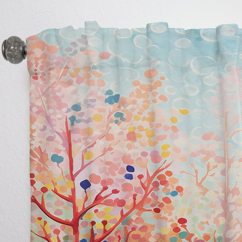 Mandy Coral Reef Barrier Expression III - Nautical Velvet Curtain - Room Darkening - 1 panel, 52" W x 90" L