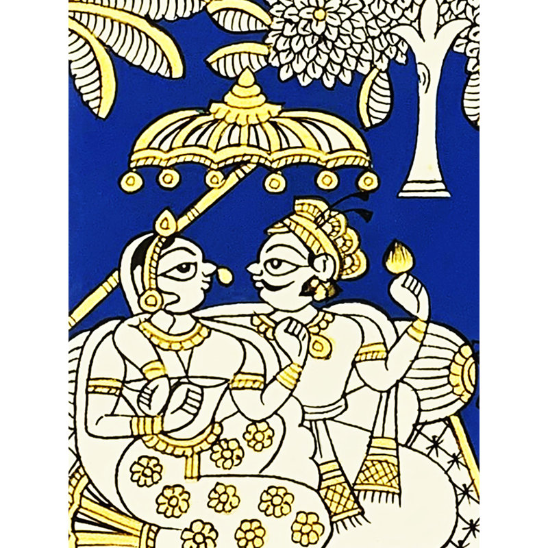 Le roi et la reine assis ensemble | Phad, peinture de Kalyan Joshi