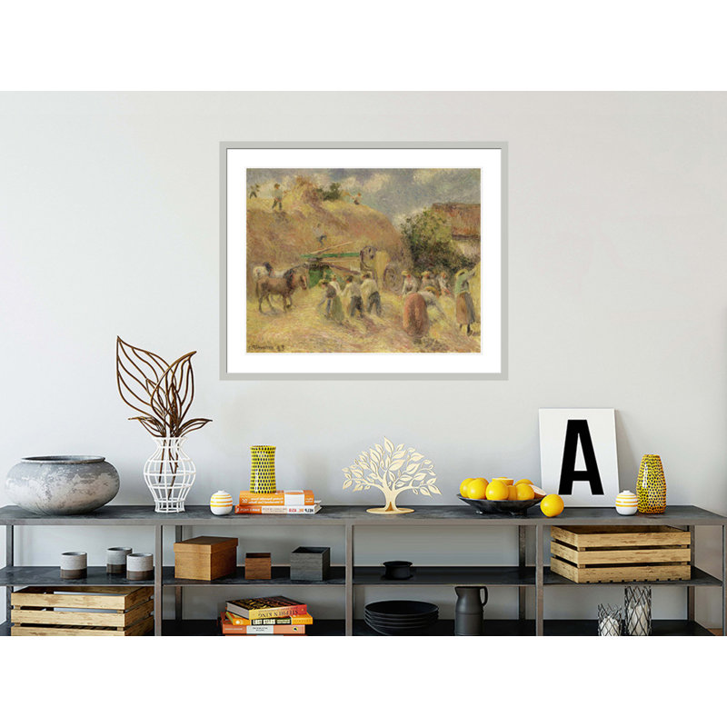 «The Harvest» par Camille Pissarro - estampe numérique encadrée, 33.5" H x 40.55" W