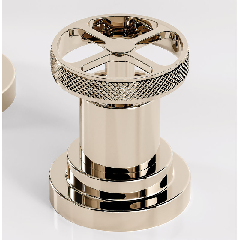 Campo™ Widespread Bathroom Faucet with Drain Assembly, Polished Nickel, Wheel Handle