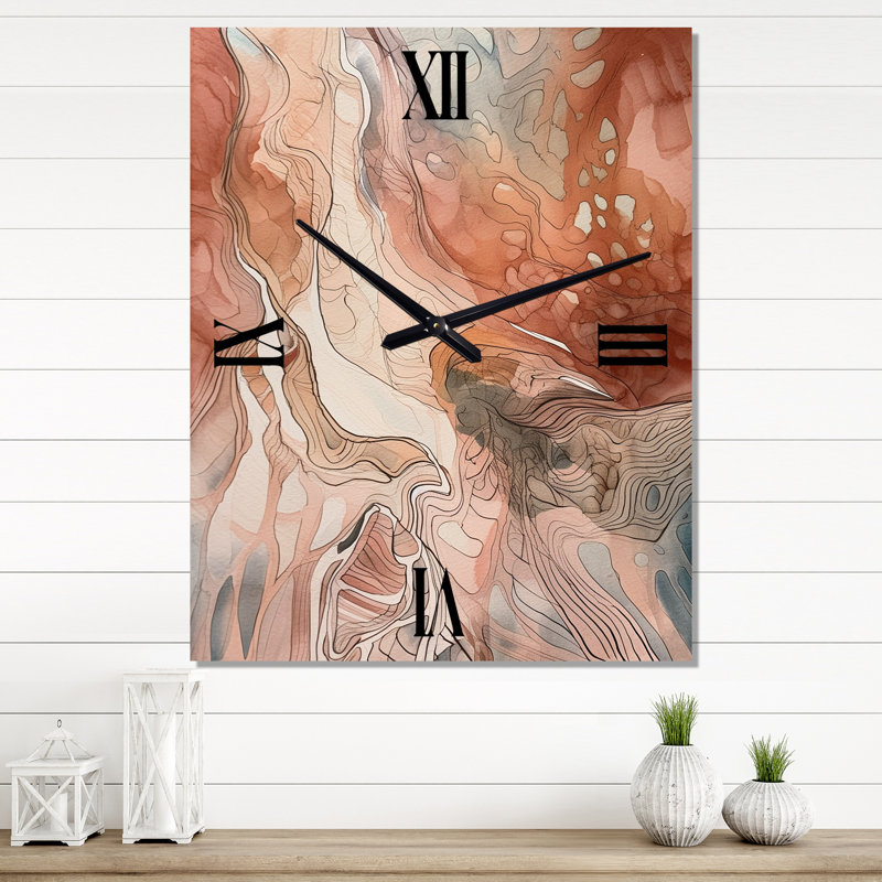 Chocolat, rêves, terre cuite, aquarelle abstraite, Grand