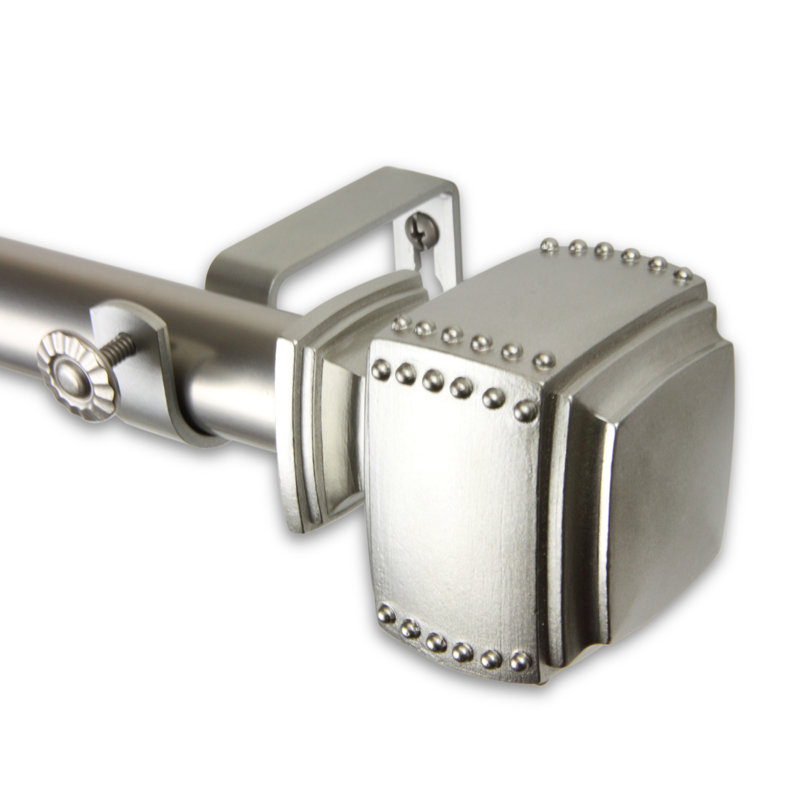 Tringle à rideaux simple Ellenore, 120 à 170 po, Nickel satiné