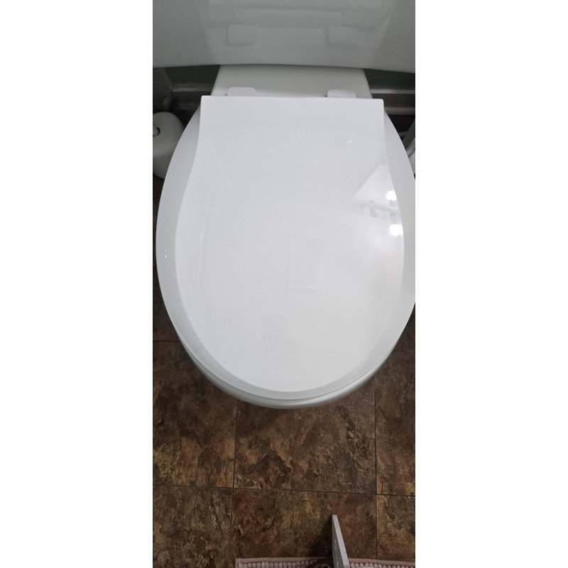 Toilet Seat Elongated Toilet Seat 18.5inch(White), White