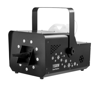 Handheld Hanging Snow Machine with Lights 1500W Remote & DMX512 Control