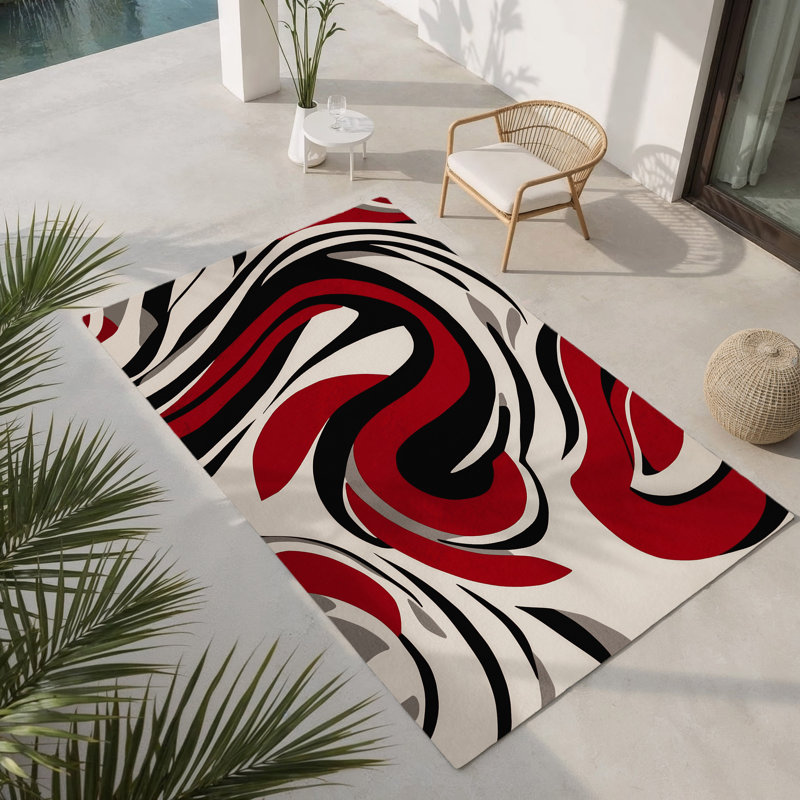 Tapis intérieur et extérieur Radiant Swirl, Rectangle 1 pi 6 po x 2 pi 6 po