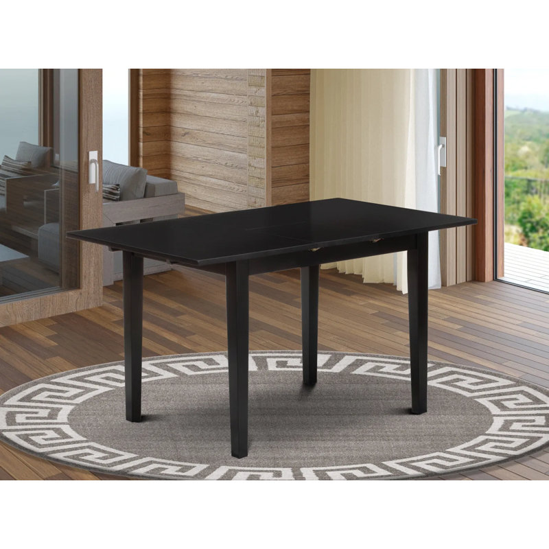 Norfolk Kitchen Table - a Rectangle Dining Table Top with Butterfly Leaf, Black, Black
