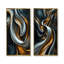 Tourbillon abstrait en tons de noir et d'or I - ensemble de 2 peintures murales abstraites-192966912-192966917-192966919