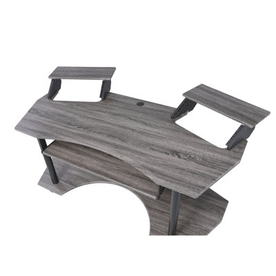 Black Oak Finish Music Desk 71" - Support Structure Recording Stable Base For Equipment
