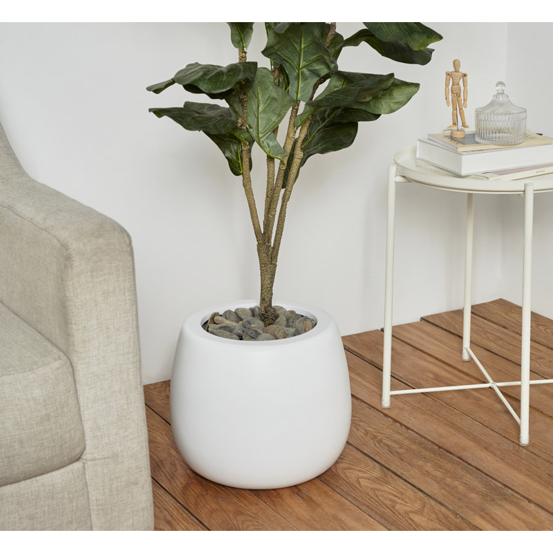 Pot à fleur Finstad, Blanc, H 18 po x l 16,25 po x P 16,25 po