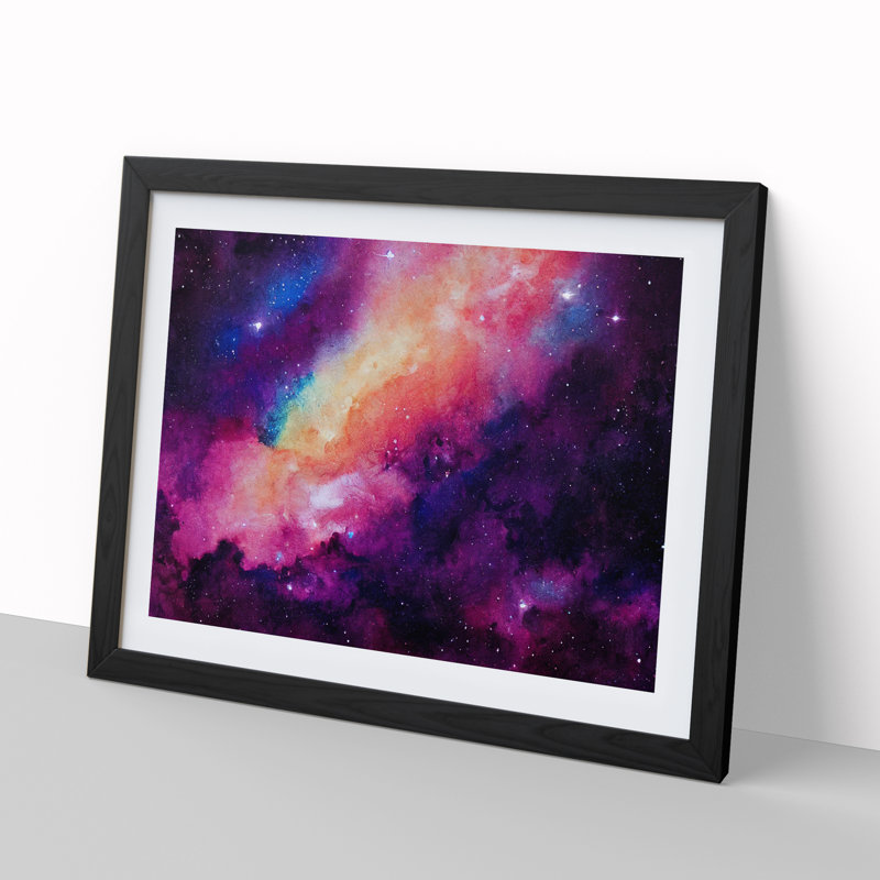 Galaxy Explosion - Single Picture Frame Print, Black Framed, 34cm H x 46cm W x 2cm D