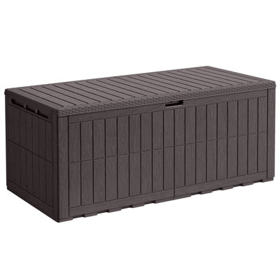 230 Gallon Outdoor Weatherproof Resin Deck Box with Lockable