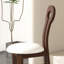 Ensemble de 2 chaises de salle à manger, chaises de maison Key-Design, cuir massif en bois massif avec coussin rond blanc pour la salle à manger de cuisine